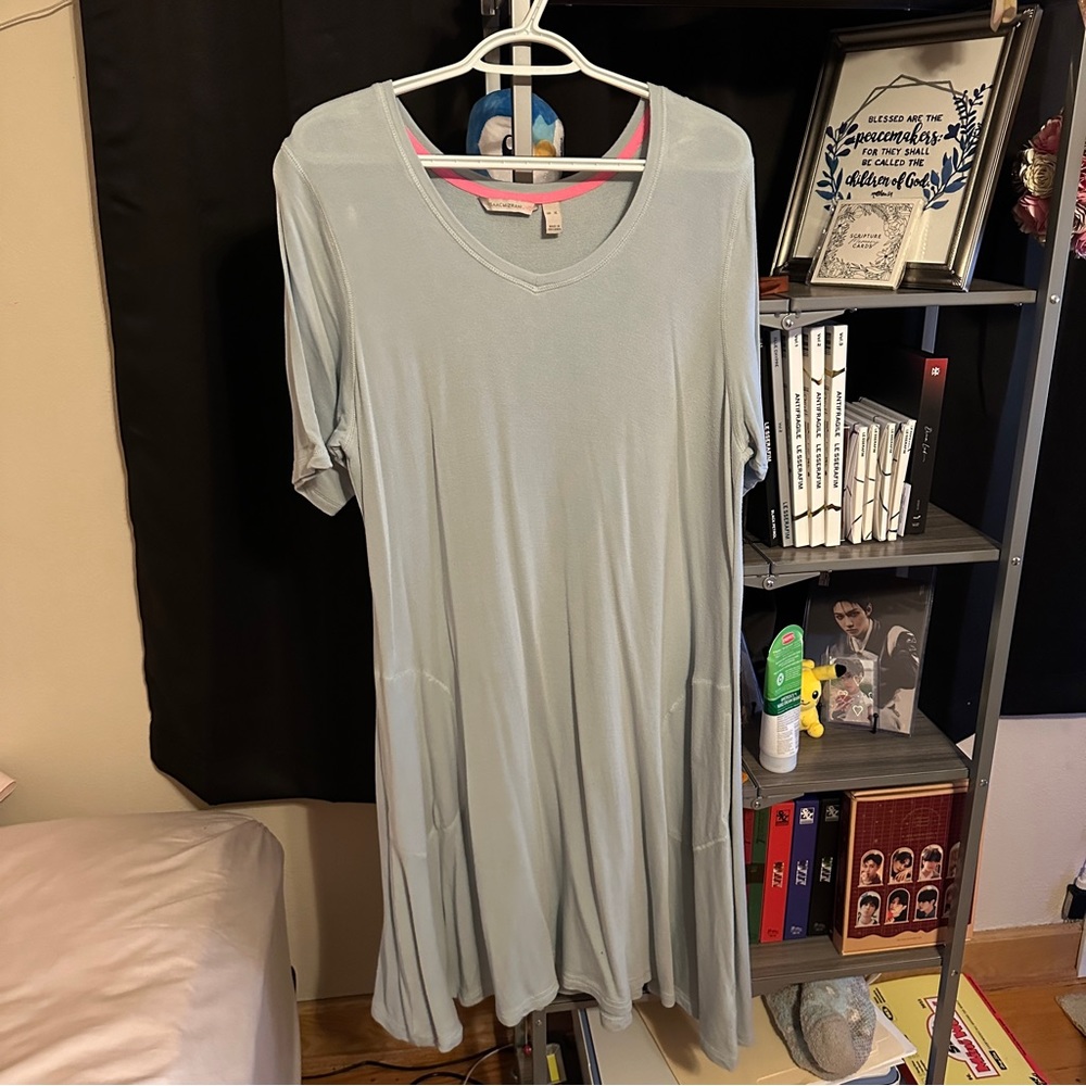 Isaac Mizrahi Live T-Shirt Dress Pale Light Blue
